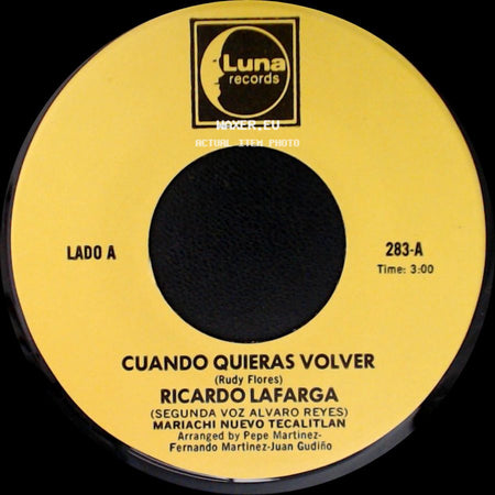 Ricardo Lafarga - Cuando Quieras Volver / Esa side A