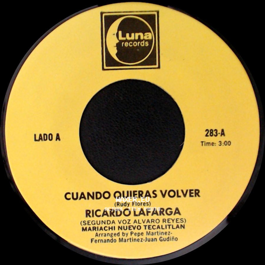 Ricardo Lafarga - Cuando Quieras Volver / Esa side A