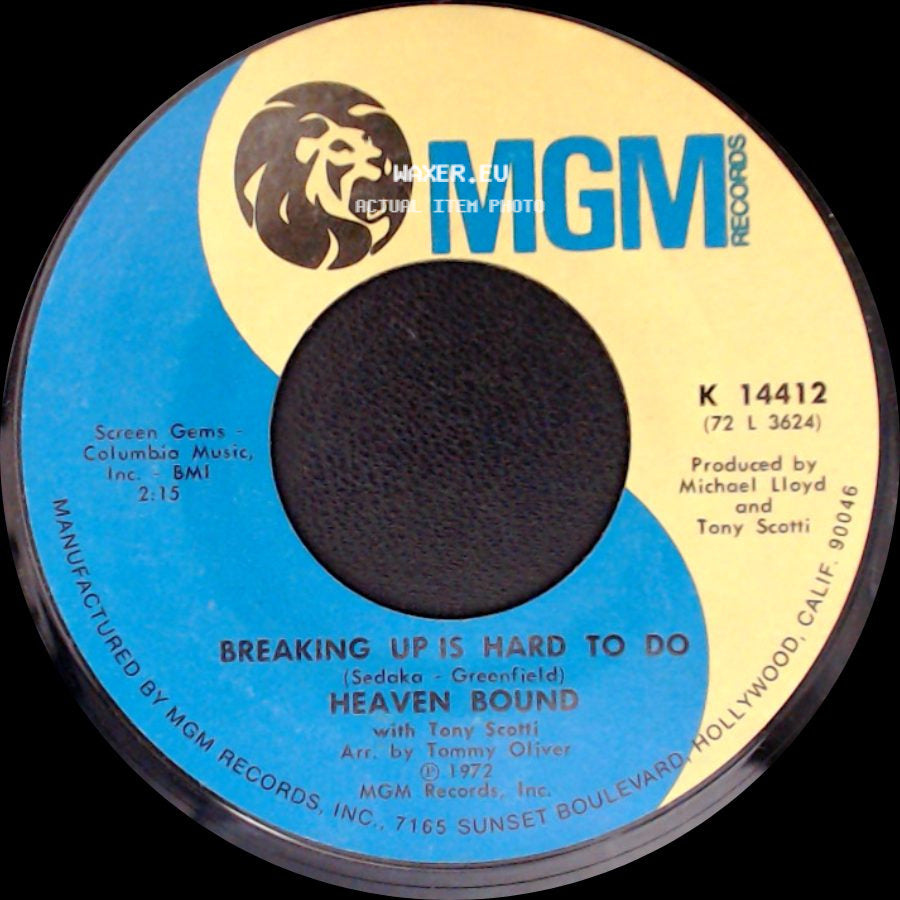 Heaven Bound With Tony Scotti / Heaven Bound - Breaking Up Is Hard To Do / Come Run With Me side A