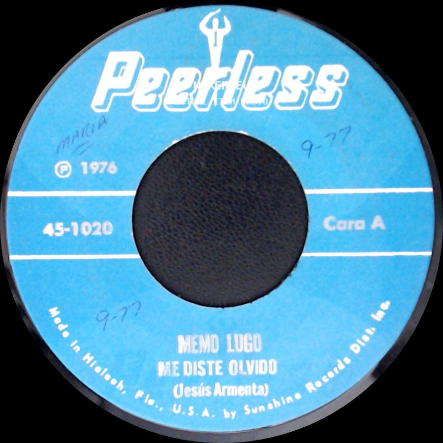 Memo Lugo - Me Diste Olvido / Adios Querido Amor side A
