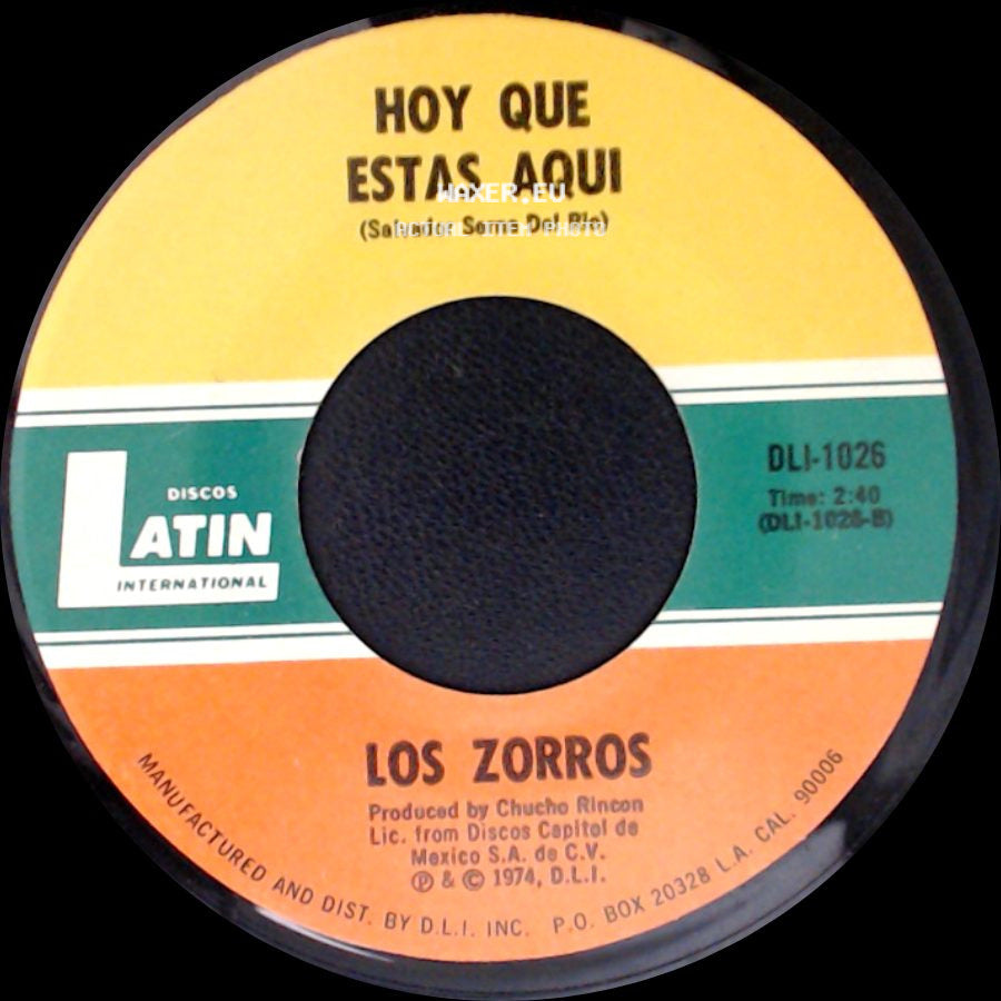 Los Zorros - Hoy Que Estas Aqui / Celos side A