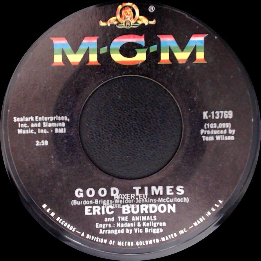 Eric Burdon And The Animals - San Franciscan Nights / Good Times side B