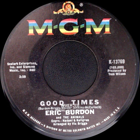 Eric Burdon And The Animals - San Franciscan Nights / Good Times side B