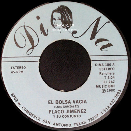 Flaco Jimenez Y Su Conjunto - Blanca Rosa / El Bolsa Vacia side B