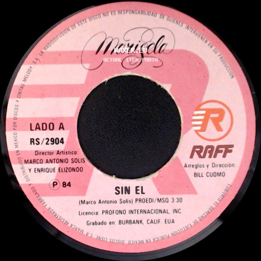 Marisela - Sin El / No Puedo Olvidarlo side A