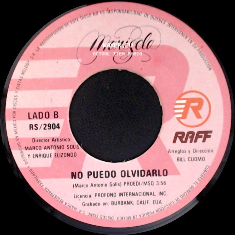 Marisela - Sin El / No Puedo Olvidarlo side B