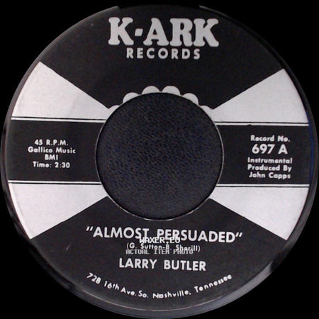 Larry Butler - Almost Persuaded / Green, Green Grass Of Home side A