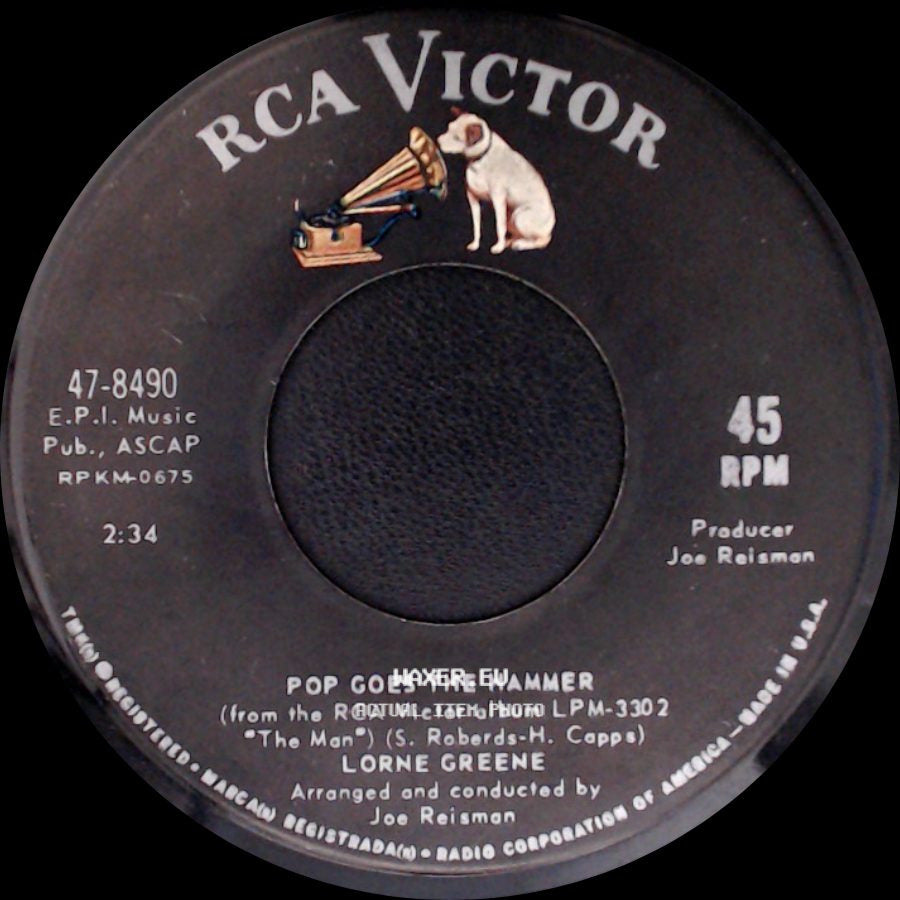 Lorne Greene - The Man / Pop Goes The Hammer side B