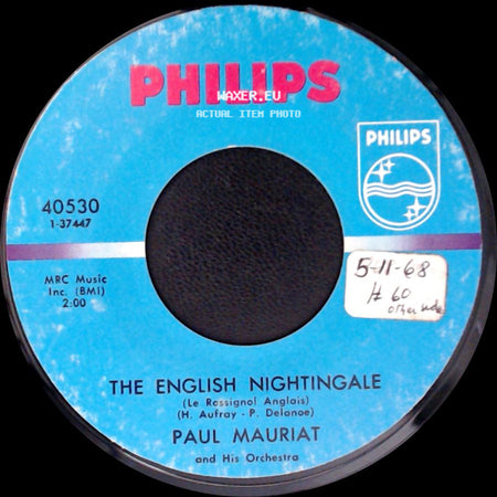 Paul Mauriat And His Orchestra - Love In Every Room / The English Nightingale side B