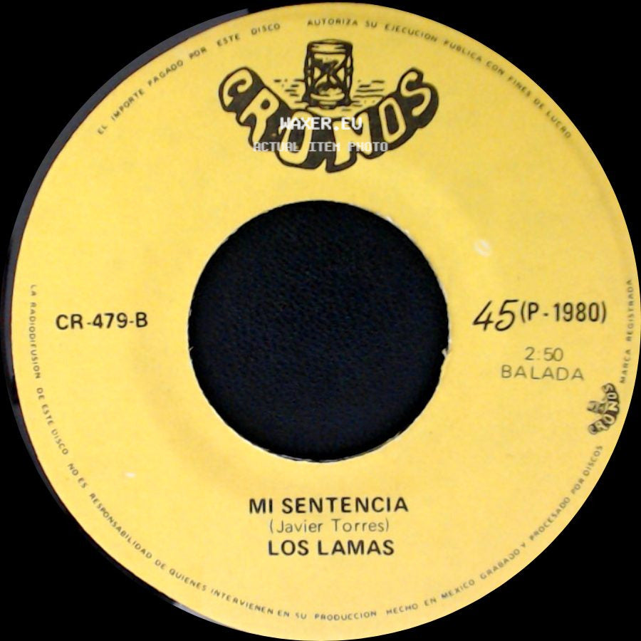 Los Lamas - Gotitas De Tristeza / Mi Sentencia side B