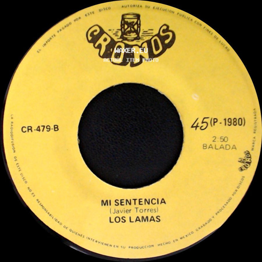 Los Lamas - Gotitas De Tristeza / Mi Sentencia side B