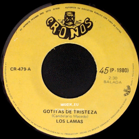 Los Lamas - Gotitas De Tristeza / Mi Sentencia side A