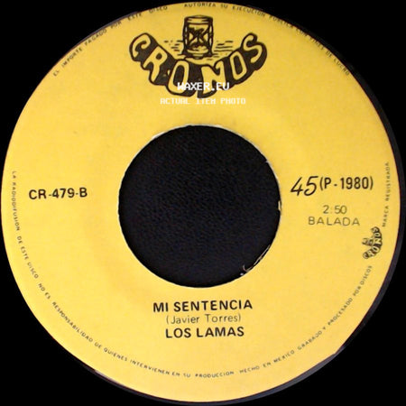 Los Lamas - Gotitas De Tristeza / Mi Sentencia side B