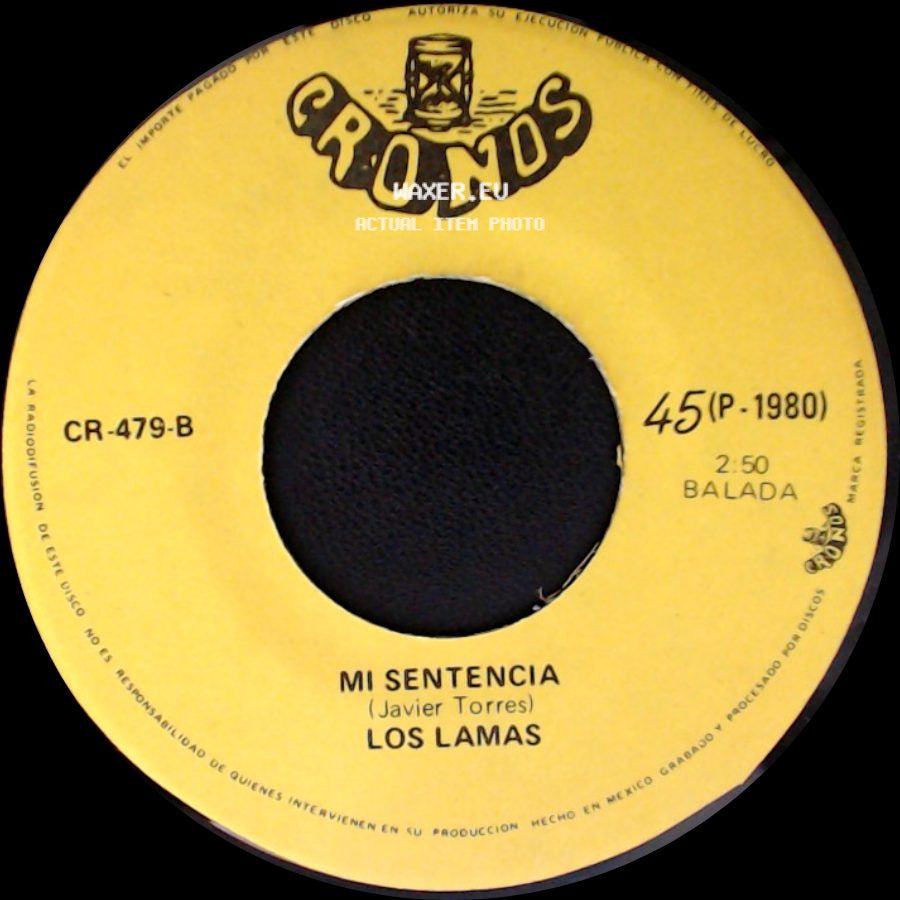 Los Lamas - Gotitas De Tristeza / Mi Sentencia side B