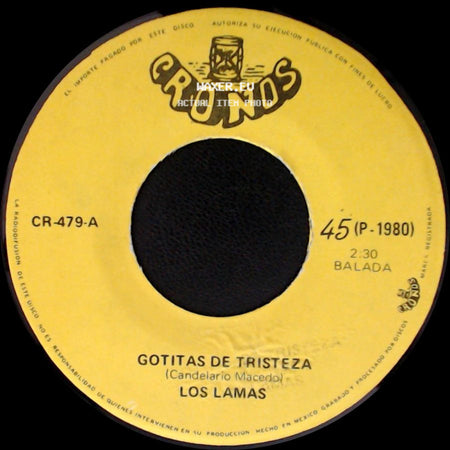 Los Lamas - Gotitas De Tristeza / Mi Sentencia side A