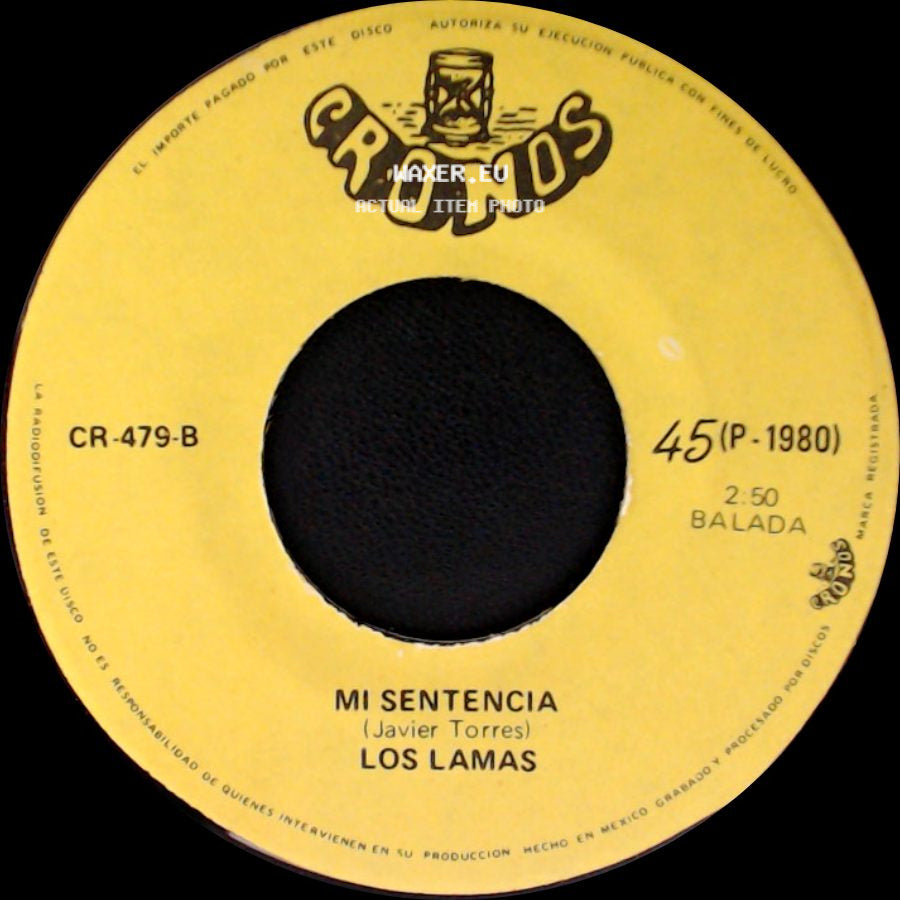 Los Lamas - Gotitas De Tristeza / Mi Sentencia side B