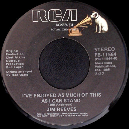 Jim Reeves - I've Enjoyed As Much Of This As I Can Stand / Don't Let Me Cross Over side A