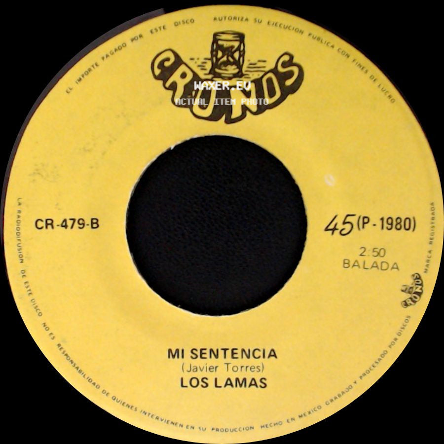 Los Lamas - Gotitas De Tristeza / Mi Sentencia side B