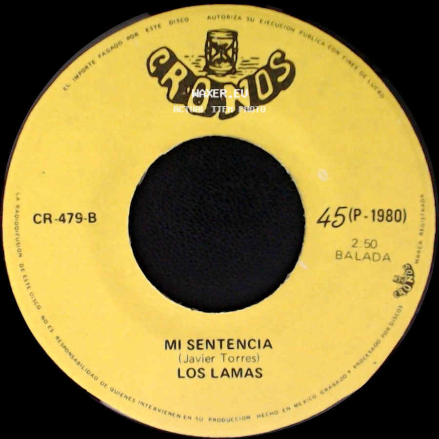 Los Lamas - Gotitas De Tristeza / Mi Sentencia side B