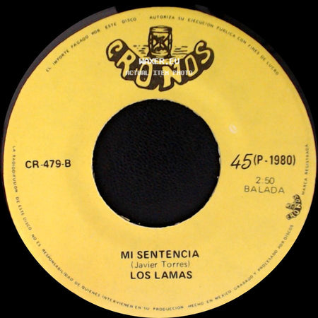 Los Lamas - Gotitas De Tristeza / Mi Sentencia side B