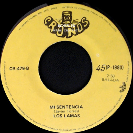 Los Lamas - Gotitas De Tristeza / Mi Sentencia side B