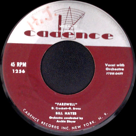 Bill Hayes - The Ballad Of Davy Crockett / Farewell side B