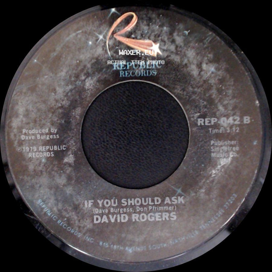David Rogers - You Are My Rainbow / If You Should Ask side B