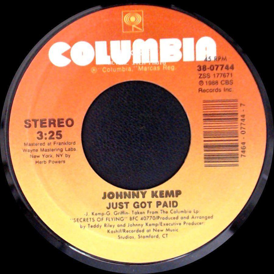 Johnny Kemp - Just Got Paid / Just Got Paid (Instrumental) side A