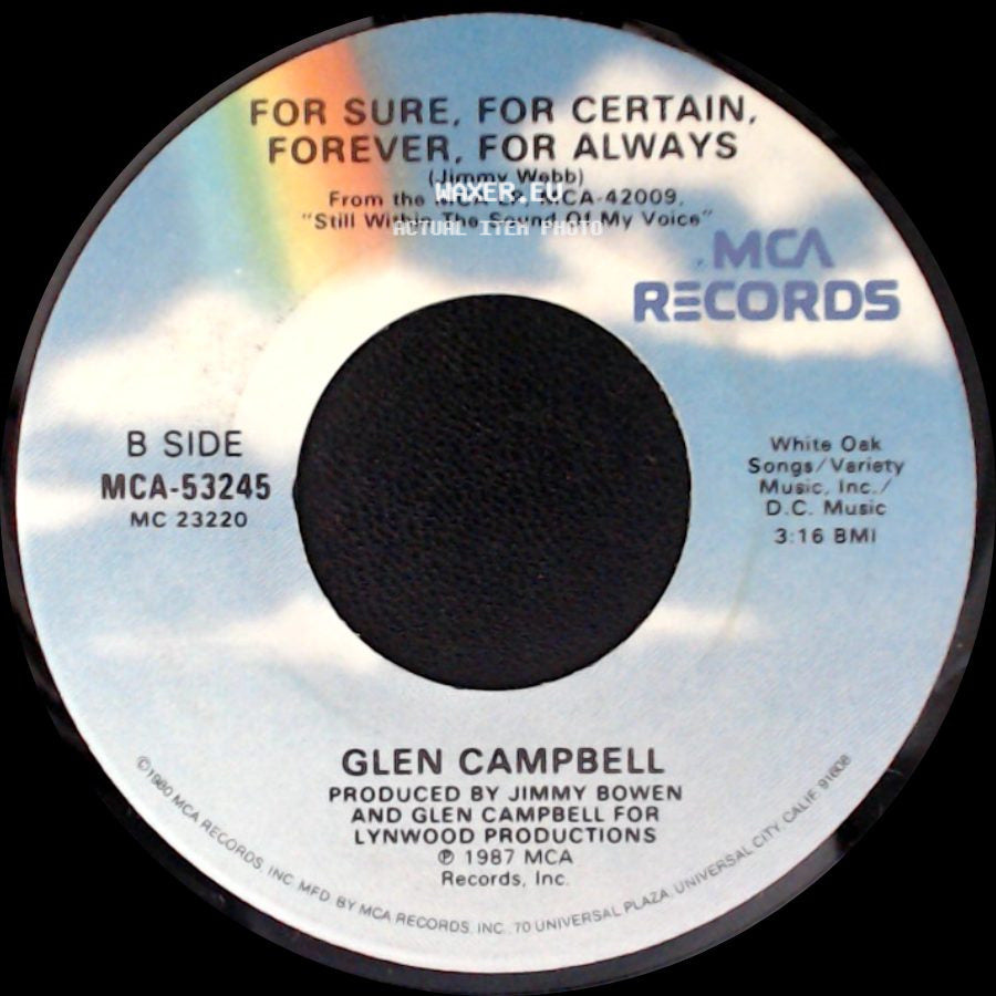 Glen Campbell - I Remember You / For Sure, For Certain, Forever, For Always side B