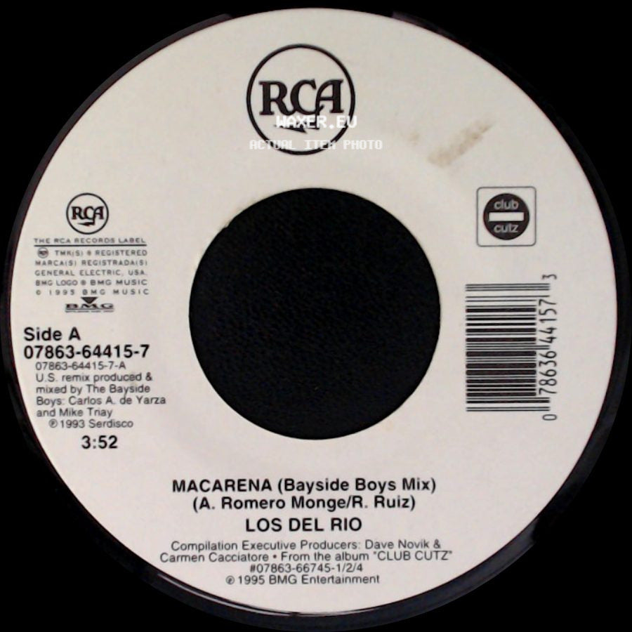 Los Del Rio / Scatman John - Macarena (Bayside Boys Mix) / Scatman (Ski-Ba-Bop-Ba-Dop-Bop) Basic Radio side A