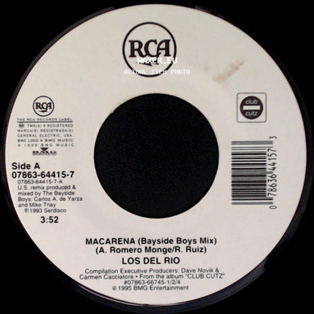 Los Del Rio / Scatman John - Macarena (Bayside Boys Mix) / Scatman (Ski-Ba-Bop-Ba-Dop-Bop) Basic Radio side A