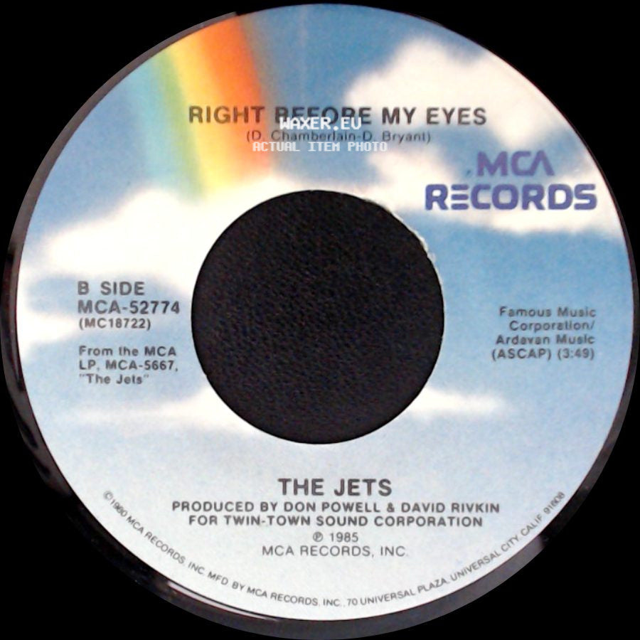The Jets - Crush On You / Right Before My Eyes side B