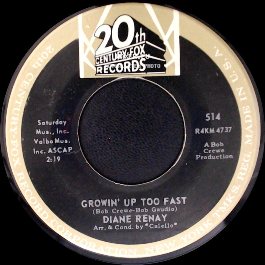 Diane Renay - Waitin' For Joey / Growin' Up Too Fast side B