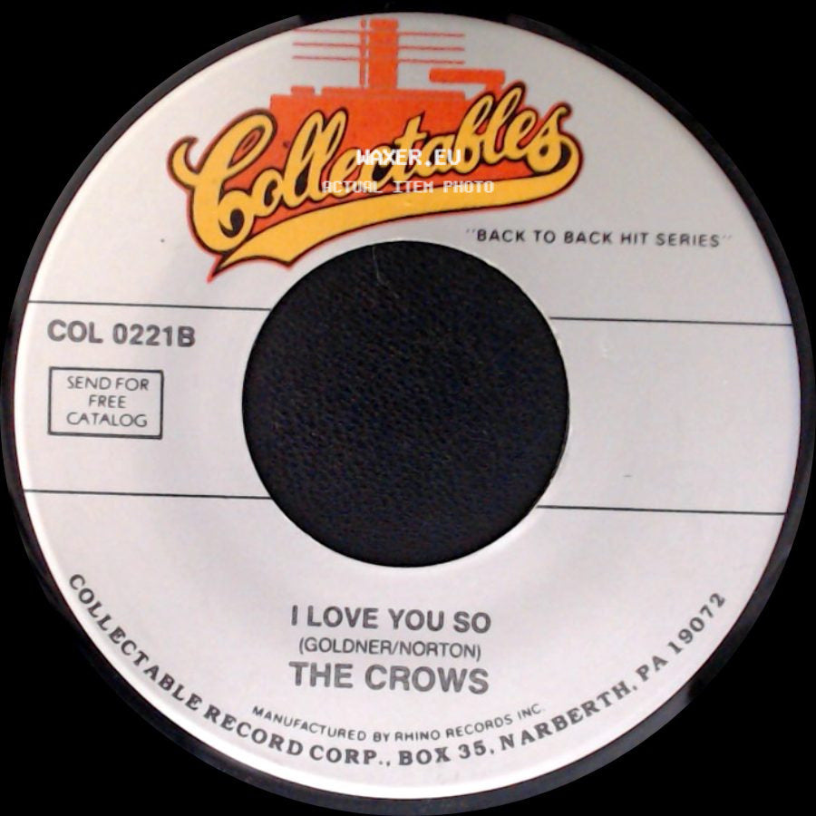 The Crows - Gee / I Love You So side B