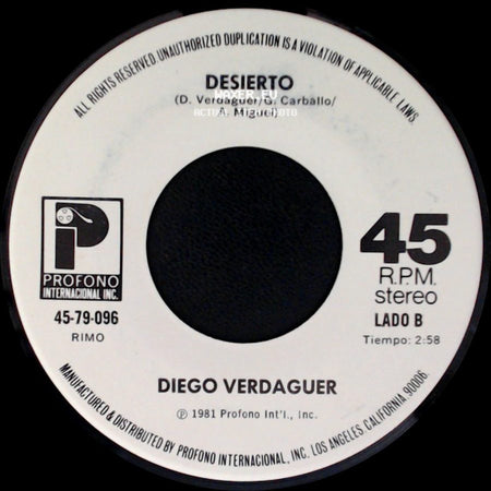 Diego Verdaguer - Corazon De Papel / Desierto side B