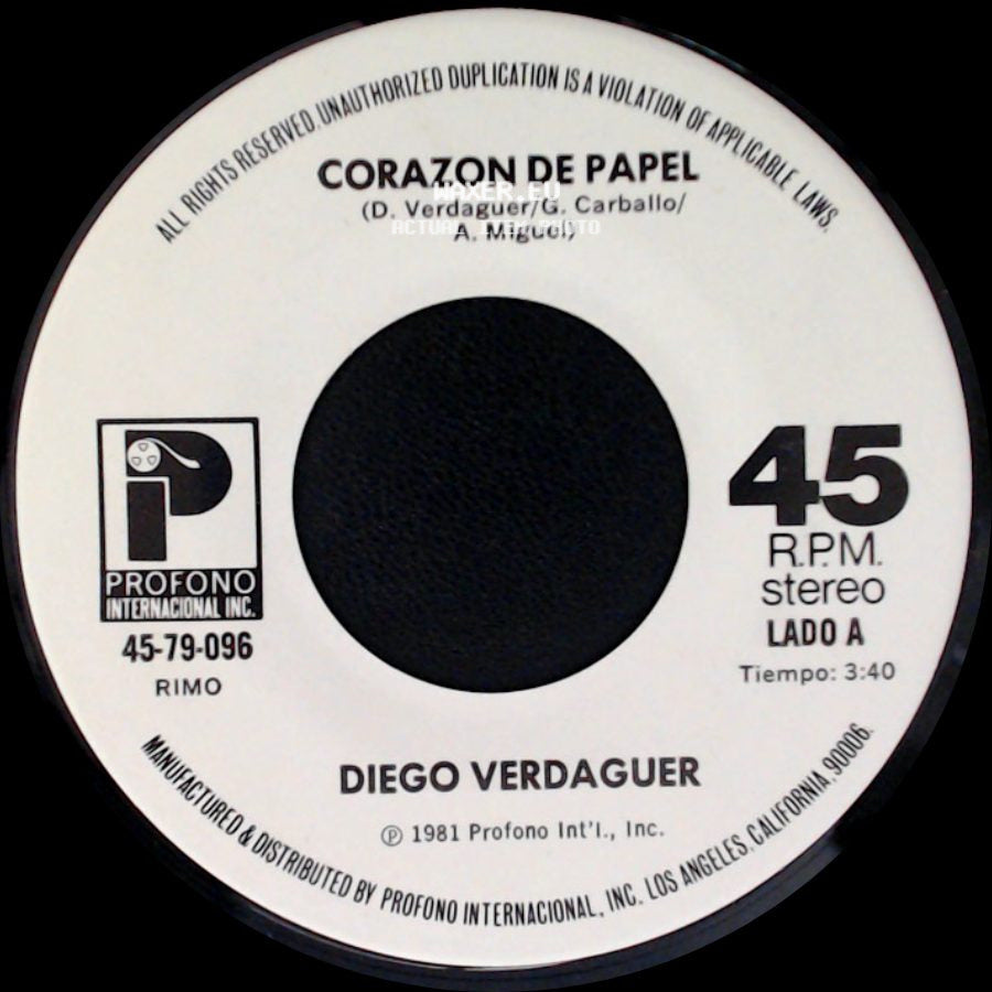 Diego Verdaguer - Corazon De Papel / Desierto side A