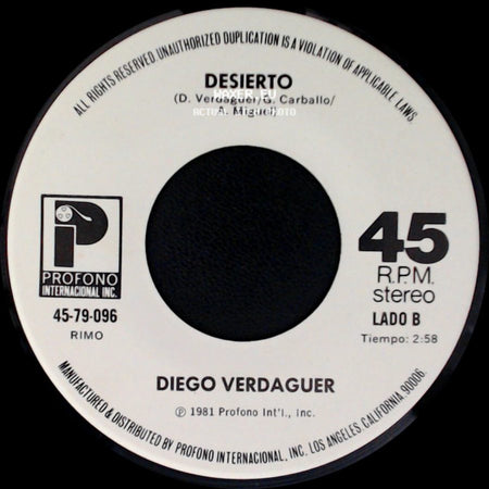Diego Verdaguer - Corazon De Papel / Desierto side B