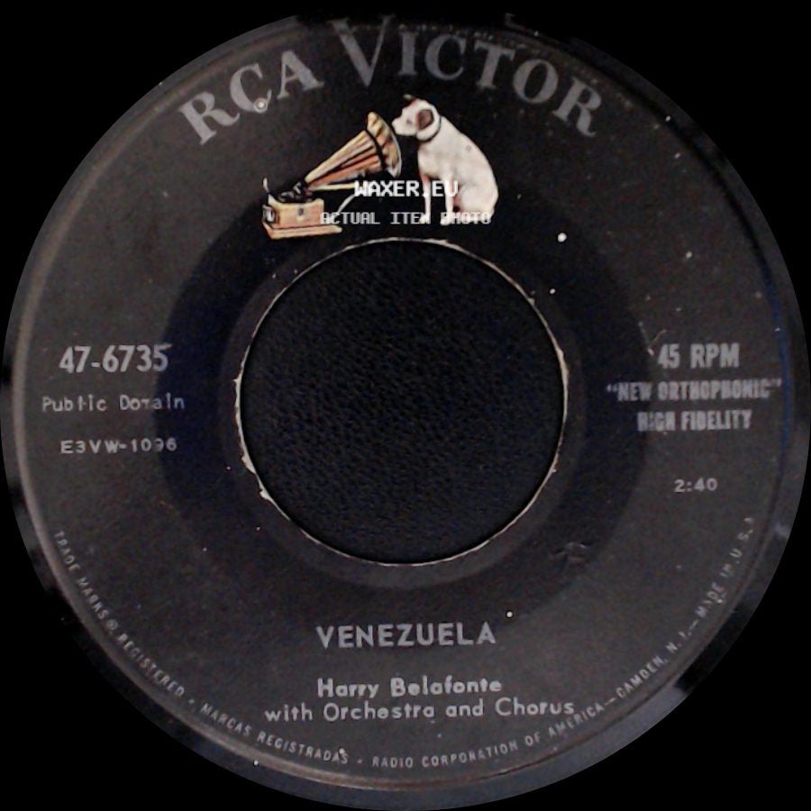 Harry Belafonte / Harry Belafonte With Orchestra And Chorus - Mary's Boy Child / Venezuela side B