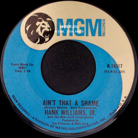 Hank Williams, Jr. - The End Of A Bad Day / Ain't That A Shame side B
