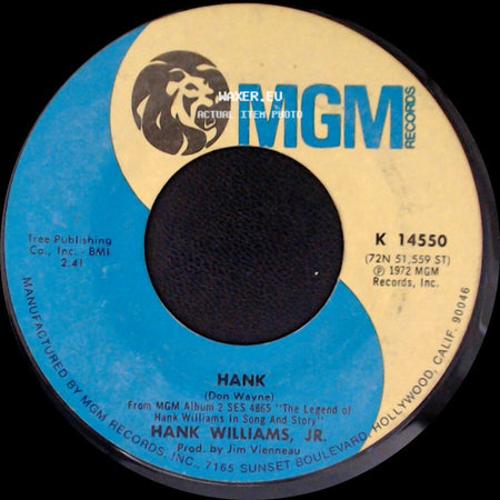 Hank Williams, Jr. - Hank / Grandpa Shepherd side A