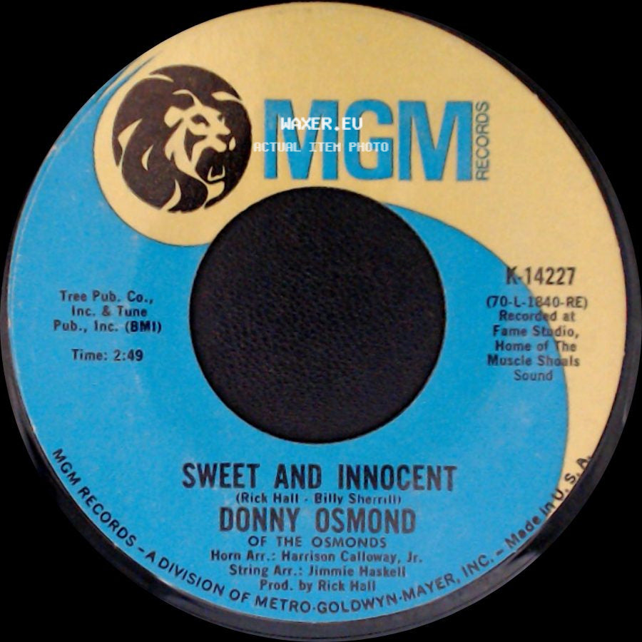Donny Osmond - Flirtin' / Sweet And Innocent side B