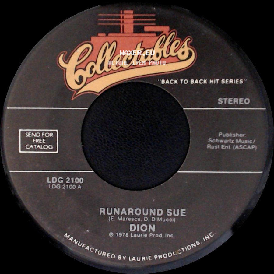 Dion / Dion & The Belmonts - Runaround Sue / I Wonder Why side A