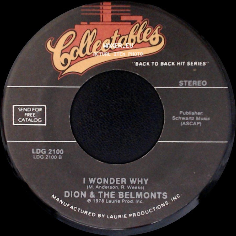 Dion / Dion & The Belmonts - Runaround Sue / I Wonder Why side B