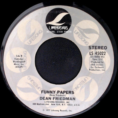 Dean Friedman - Ariel / Funny Papers side B