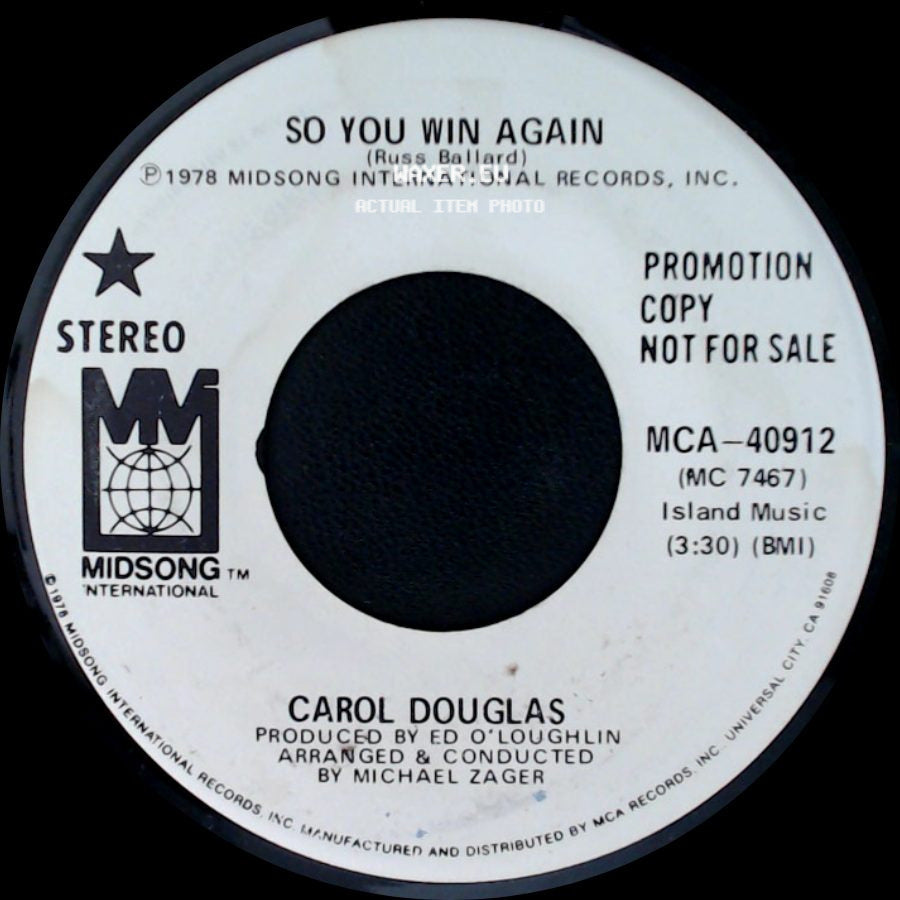 Carol Douglas - So You Win Again / So You Win Again side B