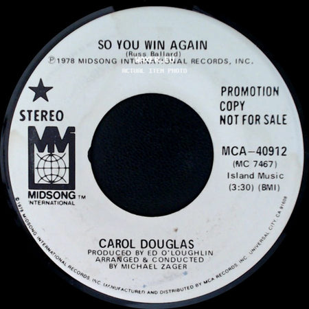 Carol Douglas - So You Win Again / So You Win Again side B