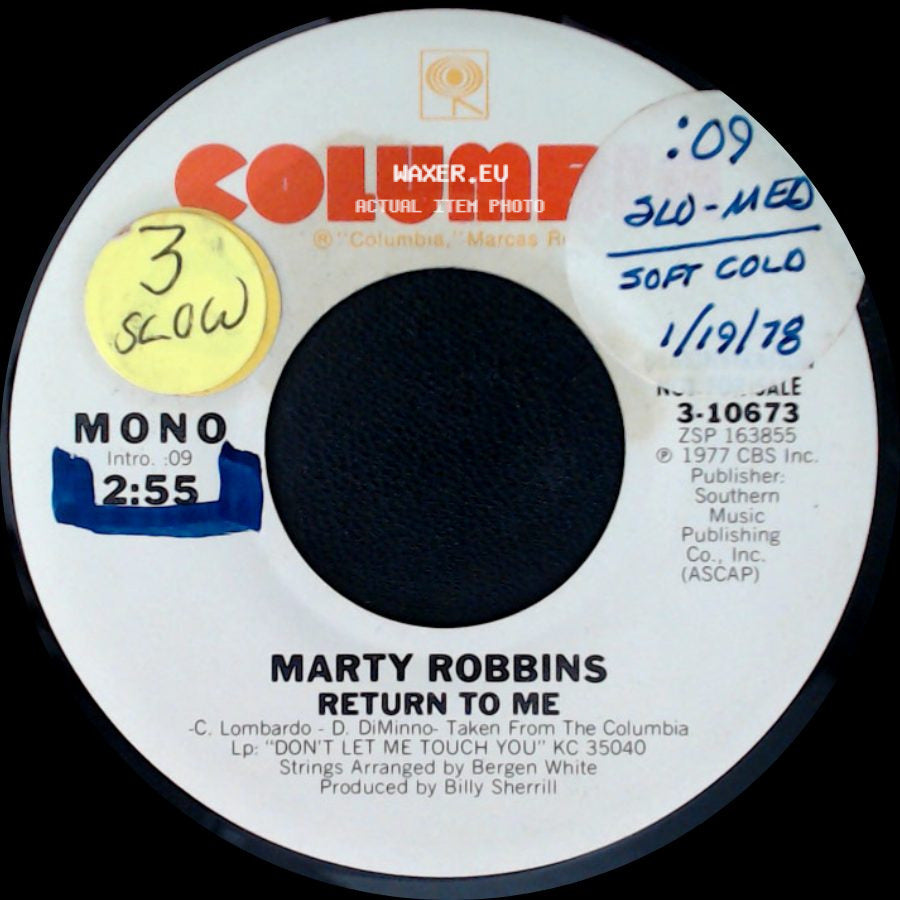 Marty Robbins - Return To Me / Return To Me side A