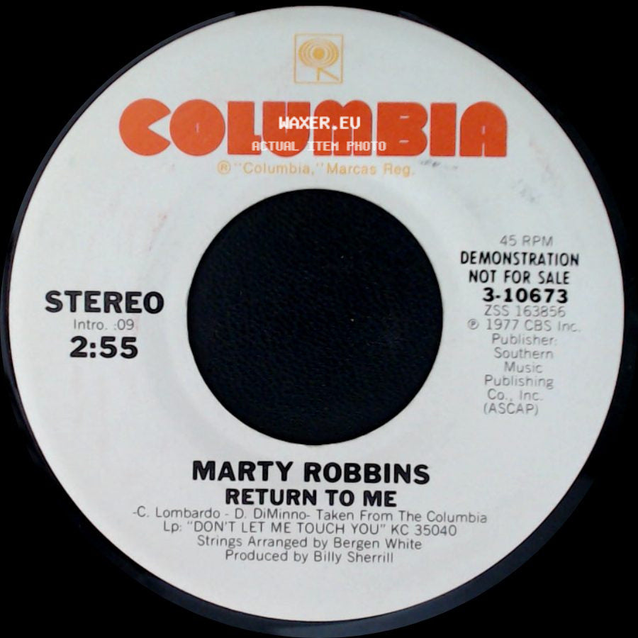 Marty Robbins - Return To Me / Return To Me side B
