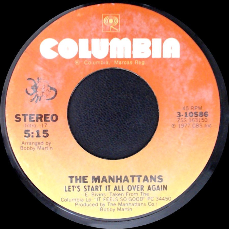 The Manhattans - Let's Start It All Over Again / We Never Danced To A Love Song side A