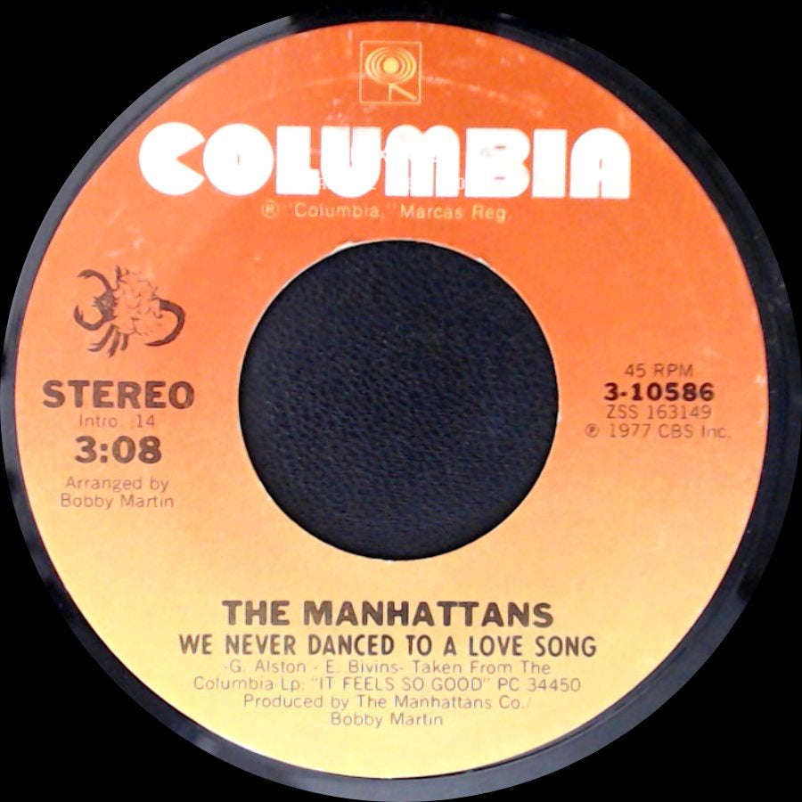 The Manhattans - Let's Start It All Over Again / We Never Danced To A Love Song side B